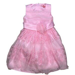 A Memory In Size 3/4 Girls Pink Tulle Party Dress Rosette Pageant